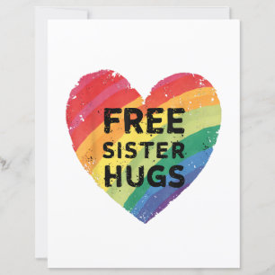 Lámina Abrazos gratis de hermana Mes de orgullo LGBT Gay