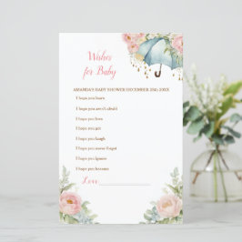 Lámina Abril: Deseos de un paraguas para el bebé