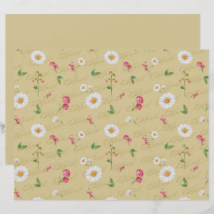 Lámina Abril Flower Daisy Sweet Pea Scrapbook Paper