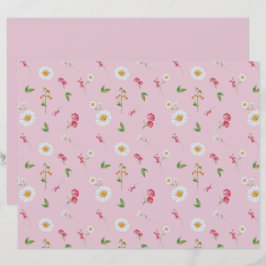 Lámina Abril Flower Daisy Sweet Pea Scrapbook Paper
