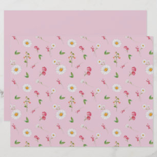 Lámina Abril Flower Daisy Sweet Pea Scrapbook Paper