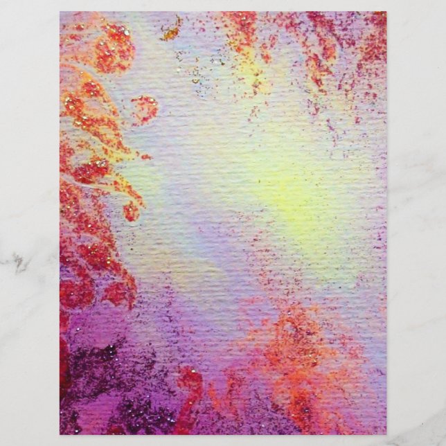 Lámina ABSTRACTAS DE ORO , morado rosa amarillo suave (Anverso)
