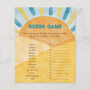 Lámina Acá viene el juego de adivinanzas de Baby Shower B