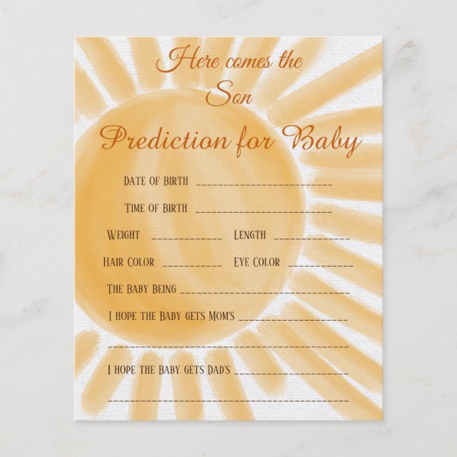 Lámina Acá viene el juego de predicción de bebés de Son R (Anverso)