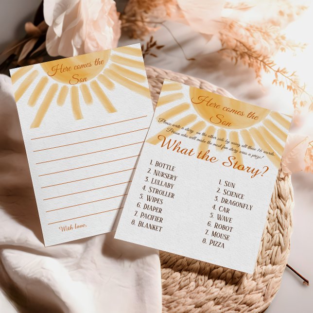 Lámina Acá viene Sunshine Baby Shower What Story Game (Subido por el creador)