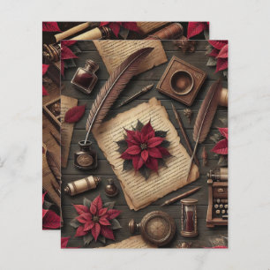 Lámina Academia Oscura Poinsettia Escritorio Papel de lib