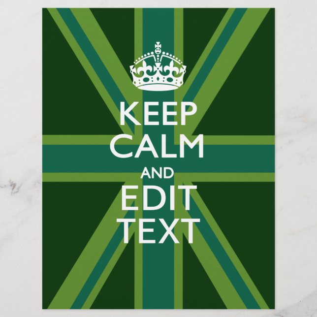 Lámina Accent Green Keep Calle Y Your Text Union Jack (Anverso)