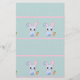 Lámina Accesorios de menta rosa Kawaii Bunny personalizad