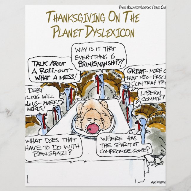 Lámina Acción De Gracias En Dyslexicon Funny (Anverso)