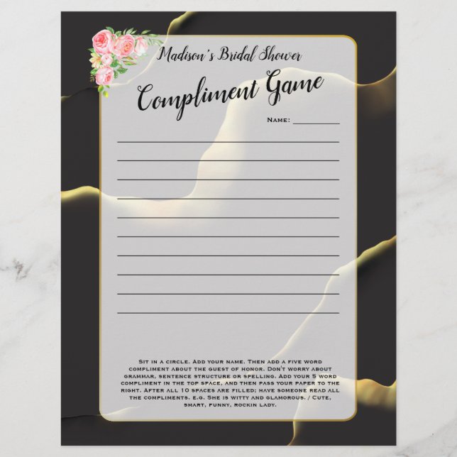 Lámina Aceite de tinta negro y 💡 dorado moderno abstract (Anverso)