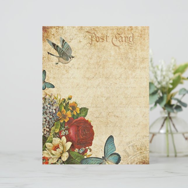 Lámina Acento floral vintage (Anverso de pie)