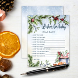 Lámina Acogedor café caliente de invierno con deseo de ni