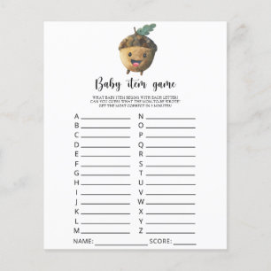 Lámina Acorn Baby Item Game. Juego Baby Shower