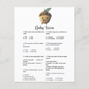Lámina Acorn - Baby Trivia   Juego Baby Shower