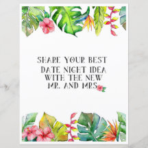 Actividad de ducha de novias tropicales nocturnas