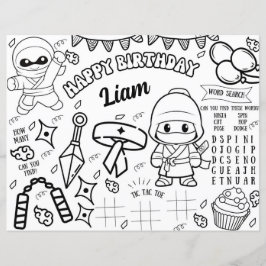 Lámina Actividad de Fiesta de guerrero de Placemat en Nin