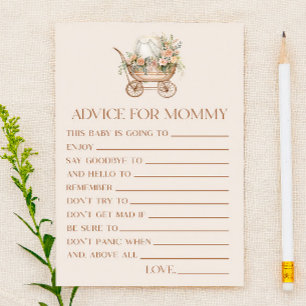 Lámina Actividad de juego de Baby Shower con consejos de 