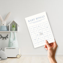 Actividad de niño con lazo azul para baby shower T