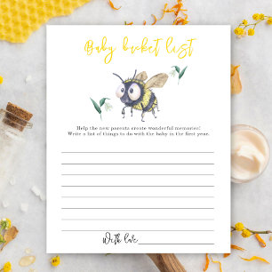 Lámina Acuarela Bumble Bee - Lista de cubo de bebé