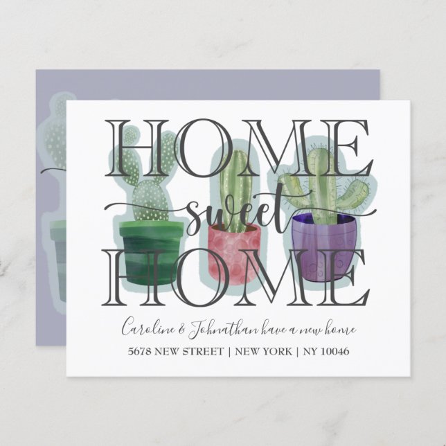 Lámina Acuarela Cactus de presupuesto Nueva Invitación de (Anverso / Reverso)