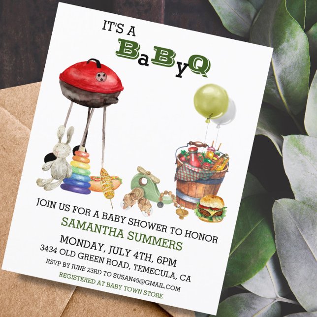 Lámina Acuarela de barbacoa Baby Shower BBQ (Subido por el creador)