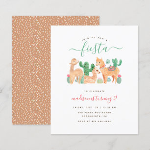 Lámina Acuarela de diversión de presupuesto Llama Fiesta