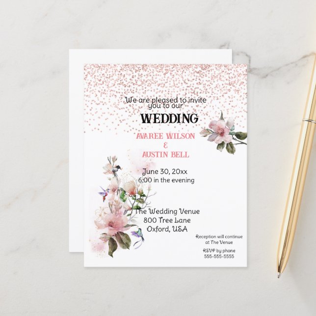 Lámina Acuarela de Magnolias Rosa (Anverso/Reverso In Situ)