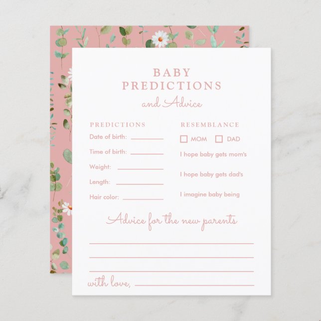 Lámina Acuarela Eucalyptus Predicciones y Consejos para e (Anverso / Reverso)