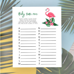 Lámina Acuarela Flamingo - Juego de raza del nombre del b