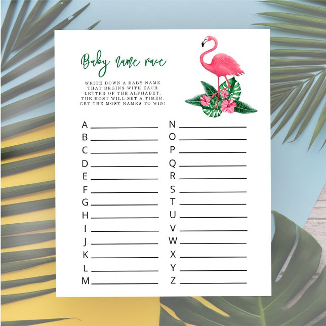 Lámina Acuarela Flamingo - Juego de raza del nombre del b (Subido por el creador)