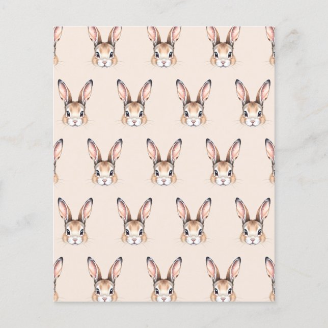 Lámina Acuarela moderna Cute Semana Santa Bunny Face Pape (Anverso)