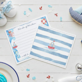 Lámina Acuarela náutica Baby Shower palabras de sabiduría