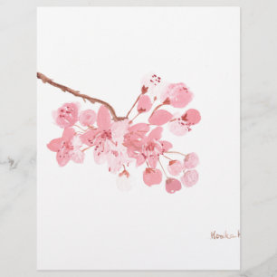 Lámina Acuarela original de flor de cerezo