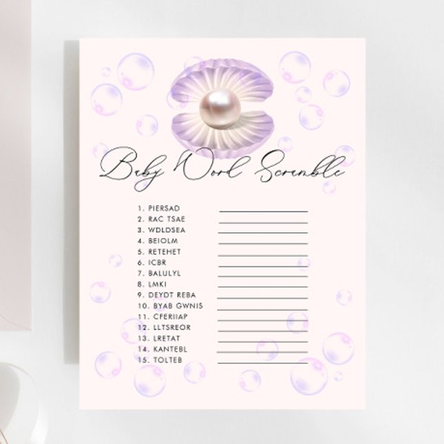 Lámina Acuarela Pequeña Perla Palabra de Bebé Scramble Ju (Subido por el creador)