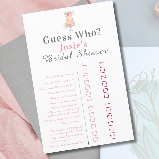 Lámina Acuarela Rosa de ducha de novia Adivinan ¿Quién? (Subido por el creador)