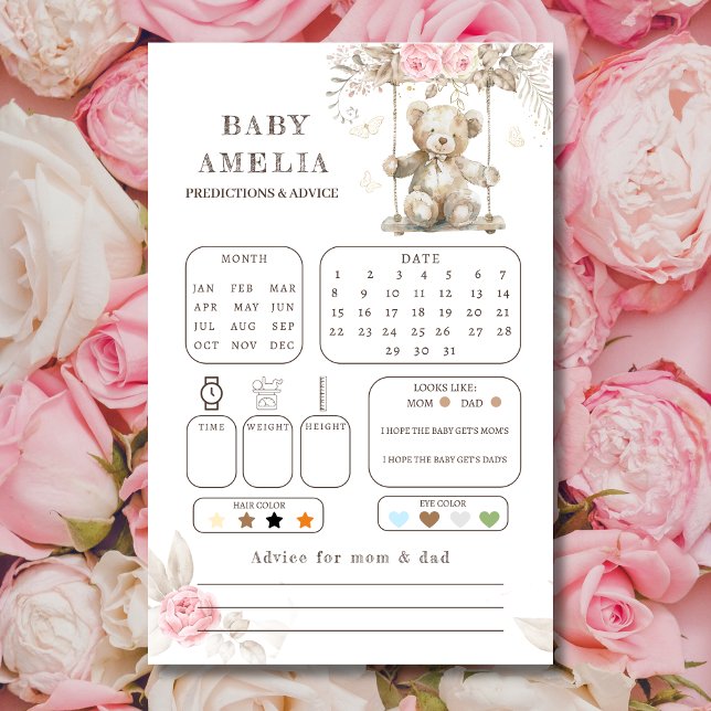 Lámina Acuarela Teddy Bear Predicción Floral Rosa (Subido por el creador)