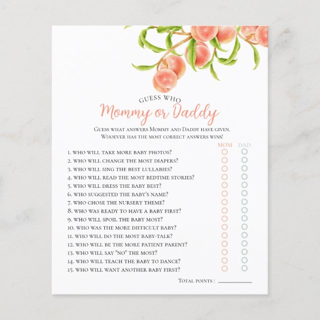 Lámina Acuarela Un dulce juego de Baby Shower de bollitos (Anverso)