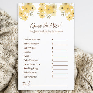 Lámina Adivagación de precios de Baby Shower de Woodland