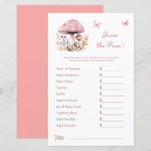 Lámina Adivagación de precios de Baby Shower rosado para