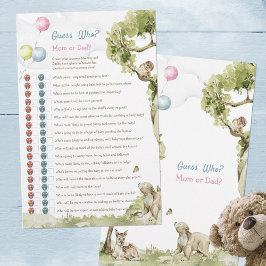 Lámina Adivina a quién mamá o papá esperan temprano el ju