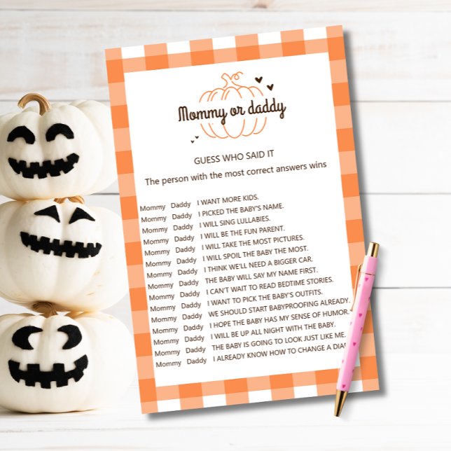 Lámina Adivina de calabaza mínima retro de naranja marrón (Subido por el creador)