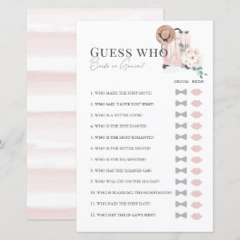 Lámina Adivina de ducha de novias rosada de viaje