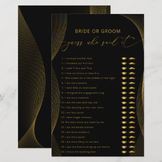 Lámina Adivina de novias o novios quién dijo juego negro 