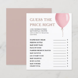 Lámina Adivina El Juego Baby Shower De Chica De Globos Ro