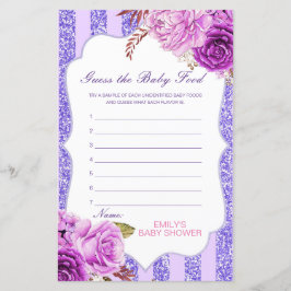 Lámina Adivina el juego de Baby Shower de Baby Food