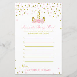 Lámina Adivina el juego de Baby Shower de Baby Food