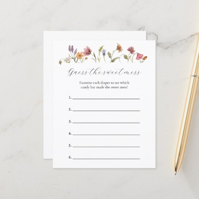 Lámina Adivina el juego de Baby Shower Sweet Mess (Anverso/Reverso In Situ)
