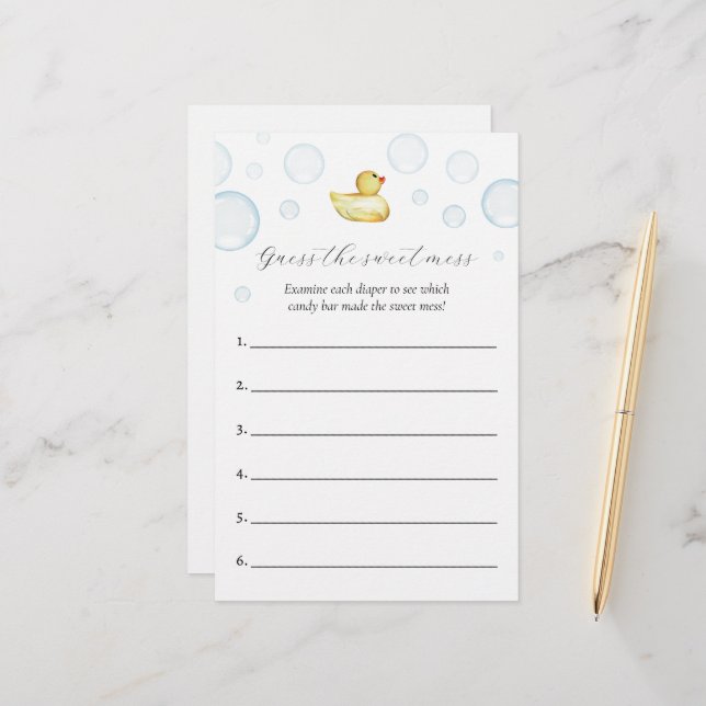 Lámina Adivina el juego de Baby Shower Sweet Mess (Anverso/Reverso In Situ)
