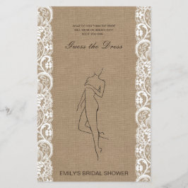 Lámina Adivina el juego de ducha de vestimenta para novia