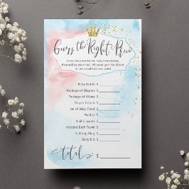 Lámina "Adivina el precio correcto" juego de oro azul ros